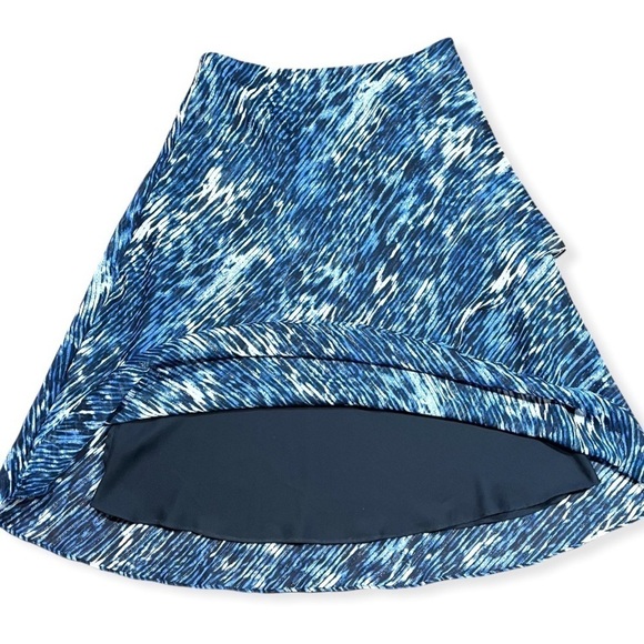 Jones NY Blue and Shimmer Silver Layered Midi Skirt sz 4 - Picture 6 of 11